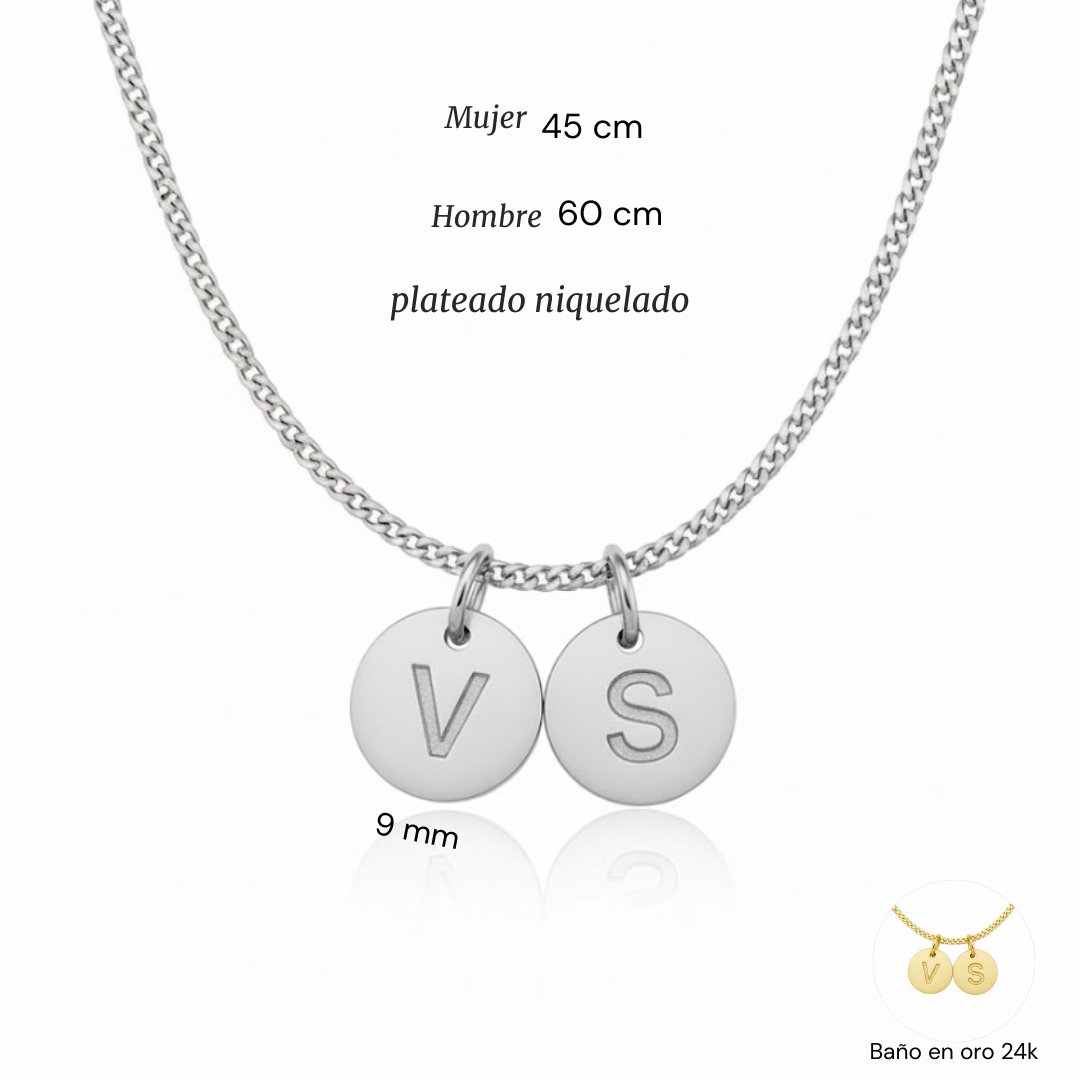 PAR de collares de iniciales para parejas