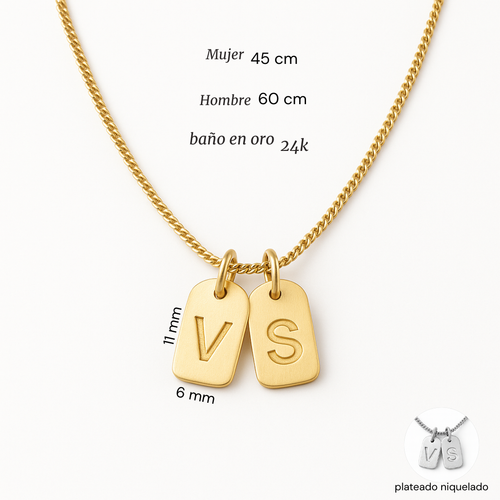 Collar con PAR de iniciales personalizadas