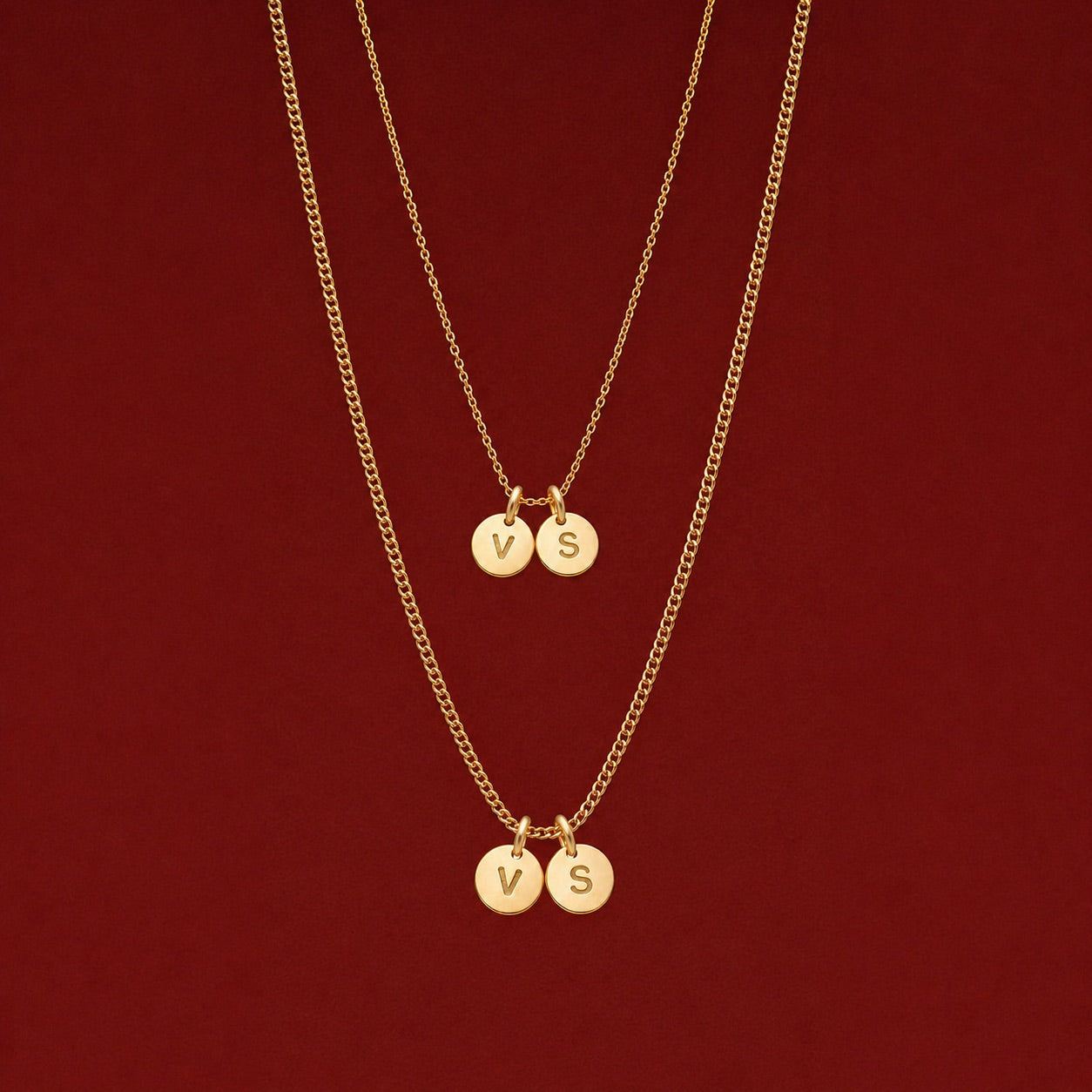 PAR de collares de iniciales para parejas