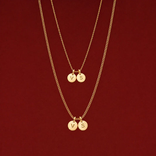 PAR de collares de iniciales para parejas