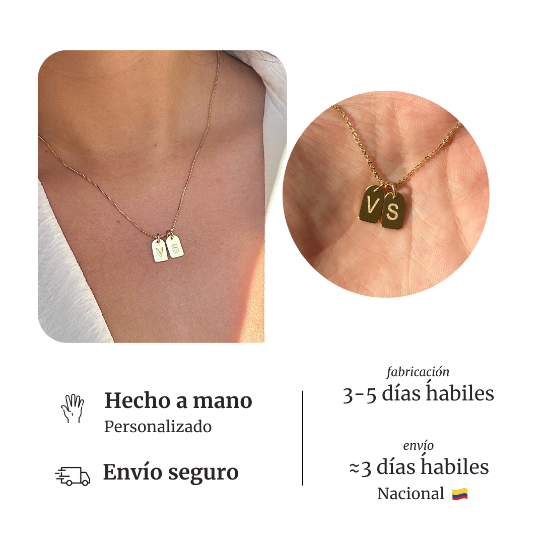 Collar con PAR de iniciales personalizadas